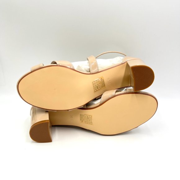 Benjamin Walk Touch Ups Womens Audrey Beige Tan Nude Patent Dress Sandals‎ Heels - Picture 9 of 14